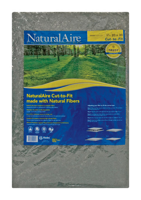 Flanders-Precisionaire NaturalAire 30 in. L x 20 in. W x 1 in. D Natural Hair Matted Fiber Latex
