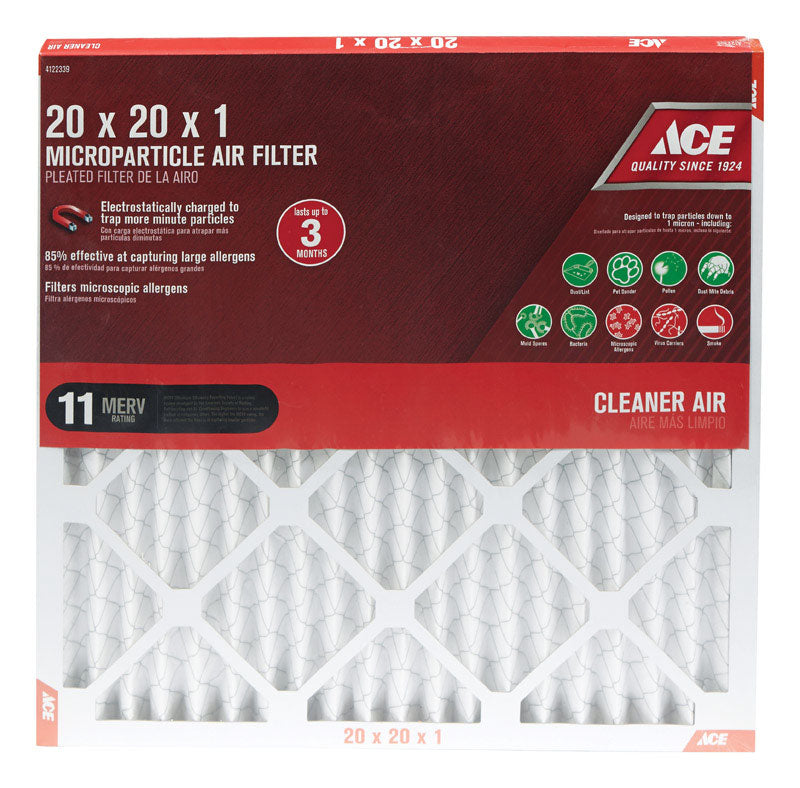 Ace 20 in. L x 20 in. W x 1 in. D Pleated Microparticle Air Filter 11 ...