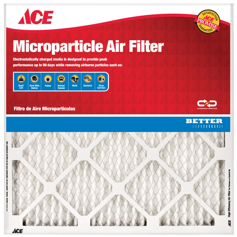 Ace Filter Ace 25 in. L x 20 in. W x 1 in. D Pleated Air Filter 10 MERV – Shell ...