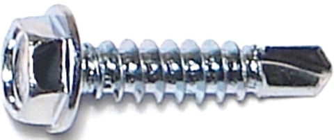 Midwest Fastener 03283 Screw, #8 Thread, 3/4 in L, Coarse Thread, Hex Drive, Self-Drilling Point, Steel, Zinc, 100 PK