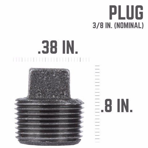 STZ Industries 3/8 in. MIP each Black Malleable Iron Plug