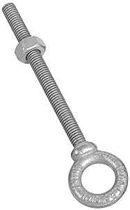 National Hardware N245-134 Eye Bolt, 3/8-16 Thread, 4-1/8 in L Thread, 3/4 in ID x 1-3/8 in OD Dia Eye, 4-1/2 in L Shank