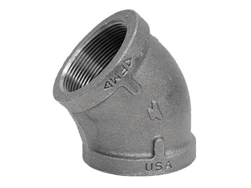 Anvil 1-1/4 in. Dia. x 1-1/4 in. Dia. FPT To FPT 45 deg. Galvanized Ma ...