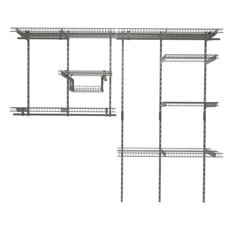 Premium 6 to 8 FT Silver Wire Closet Organizer by SOH DESIGN - Customizable Shelving
