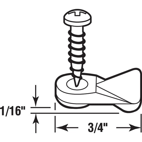 Prime-Line PL 7919 Flush Panel Clip with Screw, Nylon, Off-White
