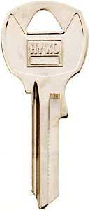 Hy-Ko 11010NA24 Key Blank, Brass, Nickel, For: National Cabinet, House Locks and Padlocks, Pack of 10
