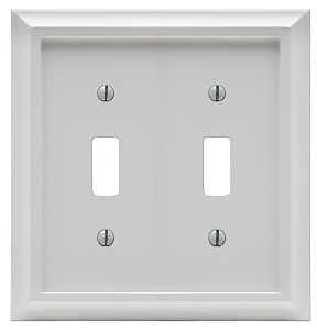 Amerelle 2040TTW Wallplate, 2 -Gang, Wood, White, Pack of 3