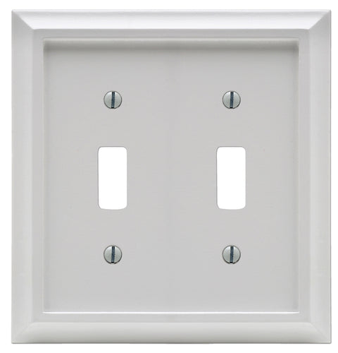 Amerelle 2040TTW Wallplate, 2 -Gang, Wood, White, Pack of 3