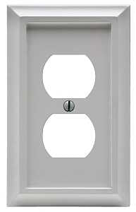 Amerelle Deerfield 2040DW Wallplate, 1 -Gang, Wood, White, Pack of 4