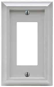 Amerelle Deerfield 2040RW Wallplate, 1 -Gang, Wood, White, Pack of 4