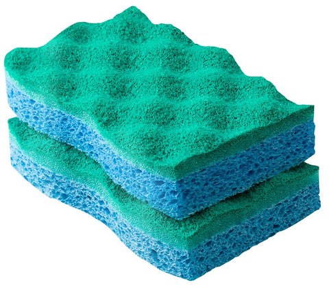 O-Cedar 169431 Medium-Duty Scrubber Sponge, 4-1/4 in L, 2.63 in W, Blue/Green