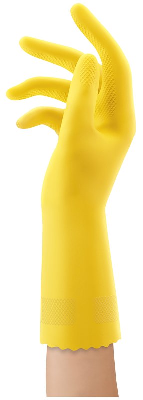 Playtex HandSaver Series 163673 Reusable Gloves, L, Latex/Neoprene/Nitrile, Yellow, Pack of 6