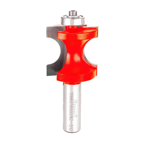 Freud 82-512 Half Round Bit with Bearing, 1-3/8 in Dia Cutter, 1-5/16 in L Cutting, 3-1/4 in OAL, 1/2 in Dia Shank