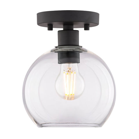 Boston Harbor OG24021 Ceiling Light, 1-Lamp, Incandescent, LED Lamp, Metal Fixture, Matte Black Fixture