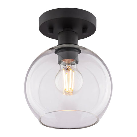 Boston Harbor OG24021 Ceiling Light, 1-Lamp, Incandescent, LED Lamp, Metal Fixture, Matte Black Fixture