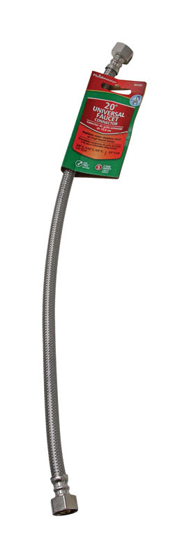 Fluidmaster 1/2 in. FIP x 1/2 in. Dia. Compression Stainless Steel Faucet Supply Line 20 in.