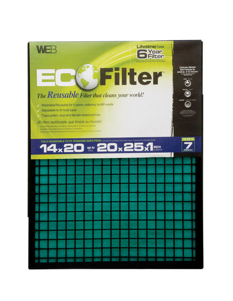 Web Eco Filter 20 in. L x 14 in. W x 1 in. D Polyester Air Filter 7