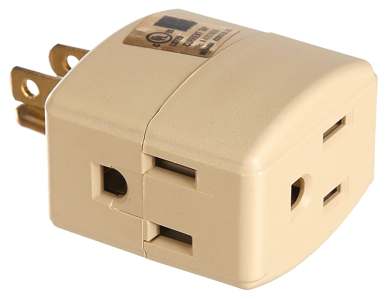 Eaton Wiring Devices 1482V-BOX Outlet Tap, 2-Pole, 15 A, 125 V, 3-Outl ...