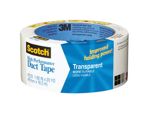 Scotch Duct Tape 1.88 in. W x 20 yd. L Clear
