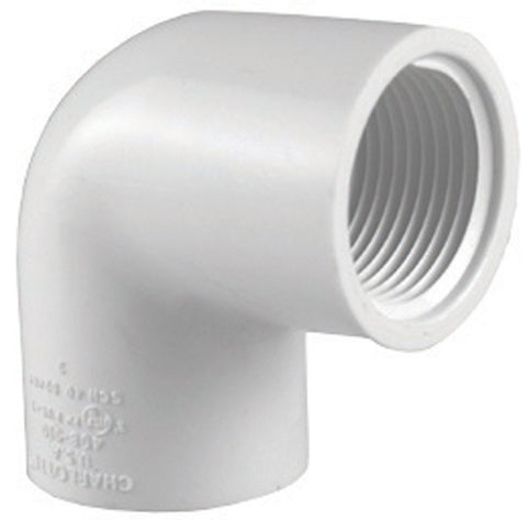 Charlotte Pipe 1-1/2 in. Dia. x 1-1/2 in. Dia. Schedule 40 FPT To FPT 90 deg. PVC Elbow