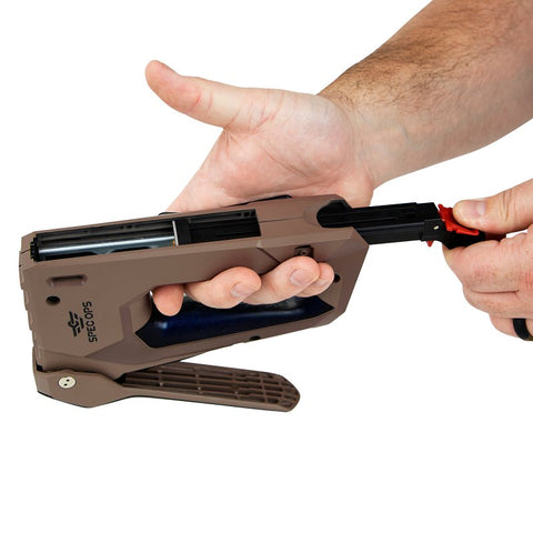 Spec Ops SPEC-M50 Staple Gun, Narrow Crown Staple, 1/4 in W Crown, 1/4 to 9/16 in L Leg, Black/Flat Dark Earth