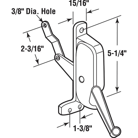 Prime-Line H 3672 Window Operator, For: Stanley-C&E Awning Windows, Right, Aluminum, Baked-On Enamel