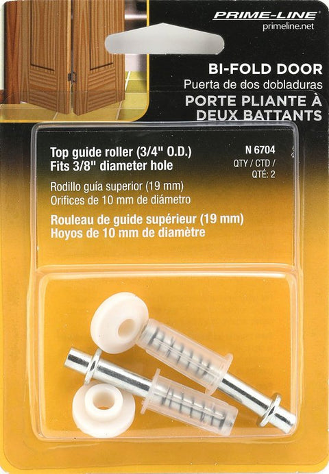 Prime-Line N 6704 Roller Guide, 2-3/32 in L Dimensions, Nylon/Plastic, Top, 2/PK