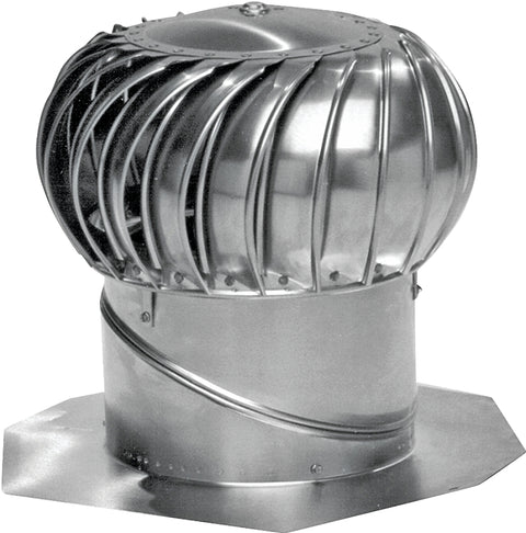 Lomanco Whirlybird GT12 Turbine Ventilator, 12 in Dia Throat, Steel, Silver