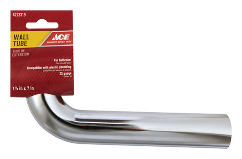 Ace 1-1/4 in. Dia. x 1-1/4 in. Dia. x 7 in. L Slip To Slip Chrome Plated Brass Wall Bend