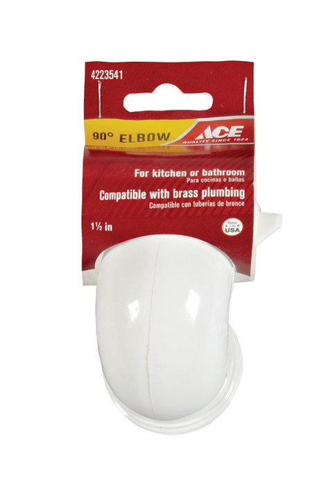 Ace 1-1/2 in. Dia. x 1-1/2 in. Dia. Slip To Slip 90 deg. Schedule 40 Brass Elbow