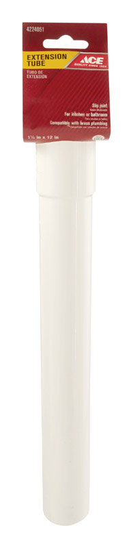 Ace 1-1/2 in. Dia. x 12 in. L Polypropylene Extension Tube