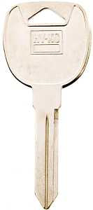 Hy-Ko 11010B91 Key Blank, Solid Brass, Nickel, For: Automobile, Many General Motors Vehicles, Pack of 10