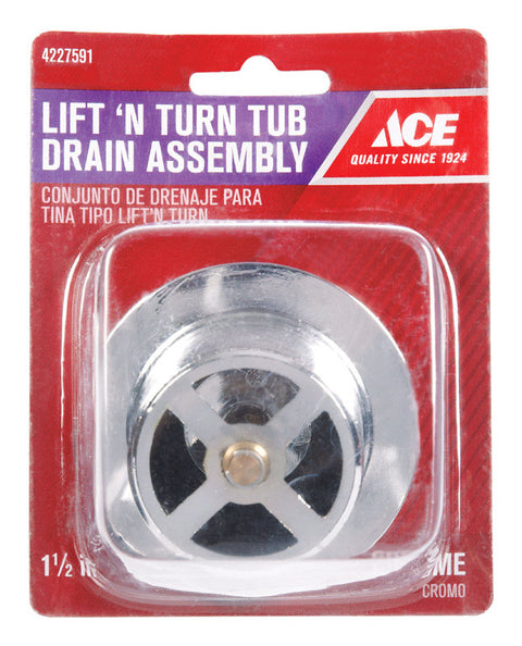 Ace 1-1/2 in. Chrome Round Drain Assembly