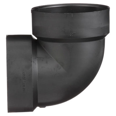 Charlotte Pipe 2 in. Hub X 2 in. D Hub ABS Elbow