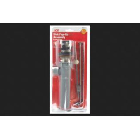 Ace 1-1/4 in. Brushed Nickel Cast Top/Plastic Tailpiece Pop Up Assembly