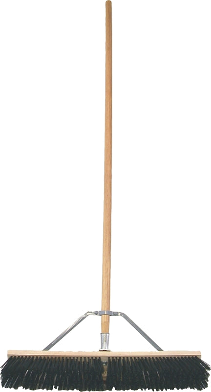 Birdwell 5027-4 Contractor Push Broom, 3 in L Trim, Polystyrene Bristle, Hardwood Handle