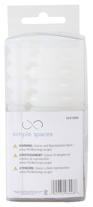 Simple Spaces SD-ORING-F3L Shower Curtain Ring, Plastic, Frosted, 1 cm W, 2-3/8 in H