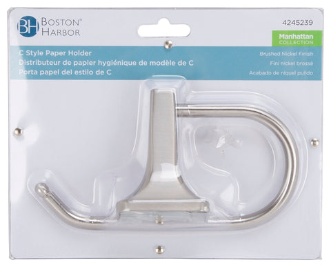 Boston Harbor 3655C-07-07-SOU C Style Paper Holder, Steel Ring/Zinc, Brushed Nickel