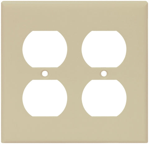 Eaton Wiring Devices 2150V-BOX Receptacle Wallplate, 4-1/2 in L, 4-9/16 in W, 2 -Gang, Thermoset, Ivory, Pack of 10