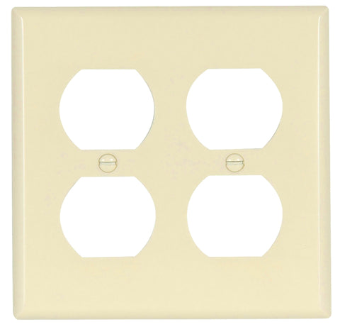 Eaton Wiring Devices 2150LA-BOX Receptacle Wallplate, 4-1/2 in L, 4-9/16 in W, 2 -Gang, Thermoset, Light Almond