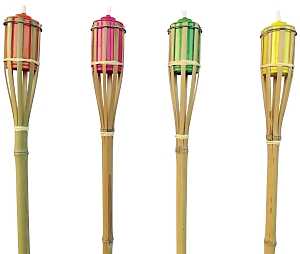 Seasonal Trends Y2566 4 ft Promo Bamboo Torch, 2.36 in H, Bamboo, Fiberglass, and Metal, Multi