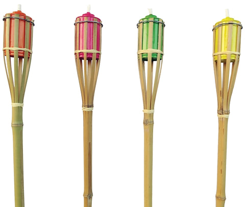 Seasonal Trends Y2566 4 ft Promo Bamboo Torch, 2.36 in H, Bamboo, Fiberglass, and Metal, Multi