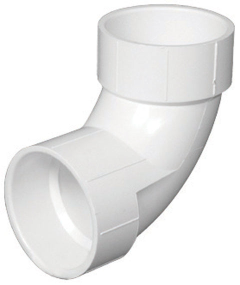 Charlotte Pipe Schedule 40 3 in. Dia. x 3 in. Dia. Hub To Hub 90 deg. PVC Elbow