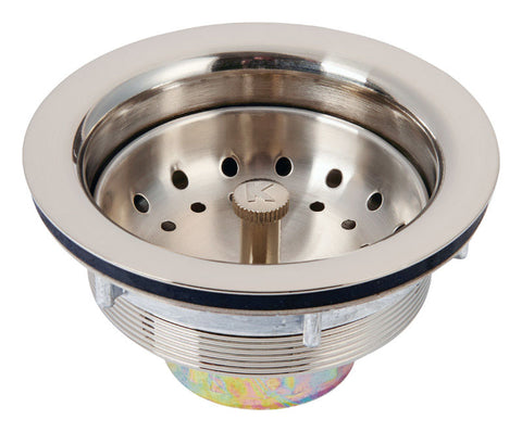 Ace 3-1/2 in. D Brushed Nickel Silver Brass Sink Strainer