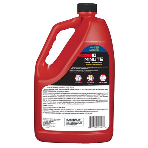 Zep 10 Minute Hair Clog Remover Gel Drain Cleaner 128 oz, Pack of 4