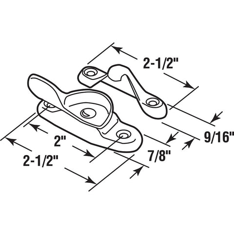 Prime-Line F2600 Sash Lock, Solid Brass, Polished Brass