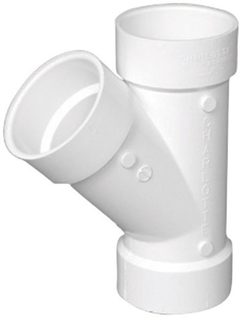 Charlotte Pipe 2 in. Dia. x 2 in. Dia. x 2 in. Dia. Hub To Hub To Hub 45 deg. Schedule 40 PVC Wy
