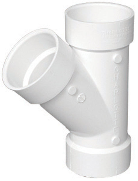 Charlotte Pipe Schedule 40 3 in. Dia. x 3 in. Dia. x 3 in. Dia. Hub To Hub To Hub 45 deg. PVC Wy