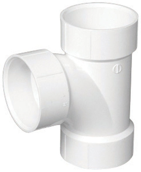 Charlotte Pipe 6 in. Dia. x 6 in. Dia. x 6 in. Dia. Hub To Hub To Hub Schedule 40 PVC Sanitary T