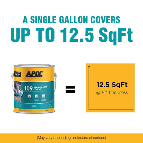 APOC 109 AP-1091 Asphalt Roof Cement, Black, Liquid, 1 gal, Pack of 4